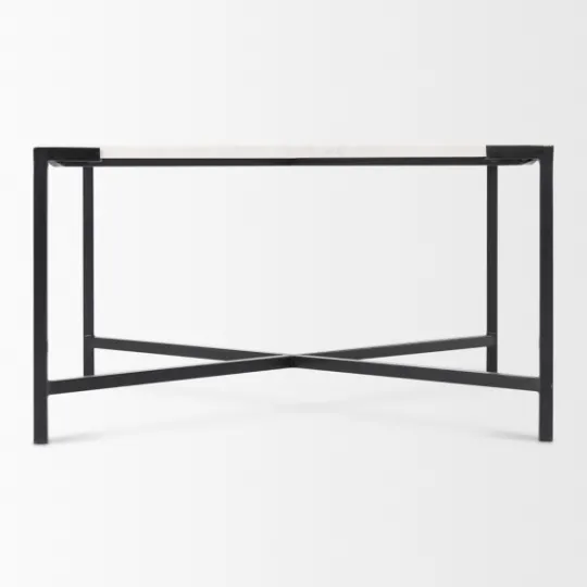 Kirkland's Home White And Onyx Marble Top Square Coffee Table- Coffee Tables
