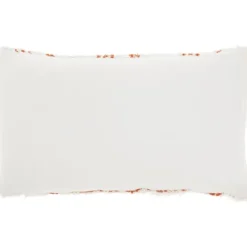 Kirkland's Home White And Orange Tufted Geo Lumbar Pillow- Pillows
