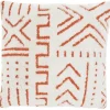Kirkland's Home White And Orange Tufted Geo Throw Pillow- Pillows