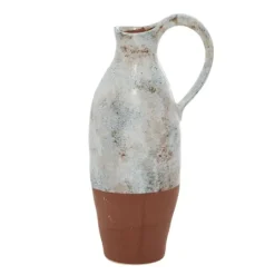 Kirkland's Home White And Rust Brown Ceramic Vase, 14 In.- Vases