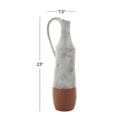 Kirkland's Home White And Rust Brown Ceramic Vase, 23 In.- Vases