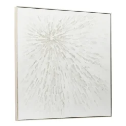 Kirkland's Home White And Silver Impasto Abstract Canvas Art Print- Canvas Art