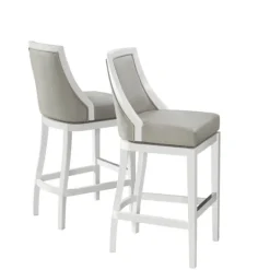 Kirkland's Home White And Swivel Bar Stools, Set Of 2- Bar Stools & Counter Height Stools