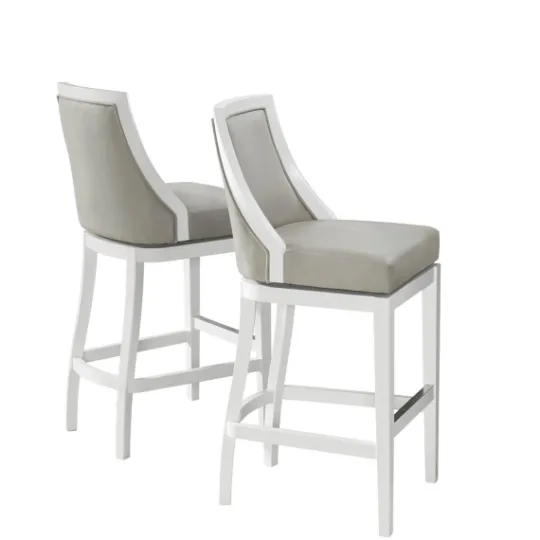 Kirkland's Home White And Swivel Bar Stools, Set Of 2- Bar Stools & Counter Height Stools