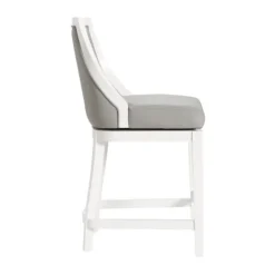 Kirkland's Home White And Swivel Counter Stool- Bar Stools & Counter Height Stools