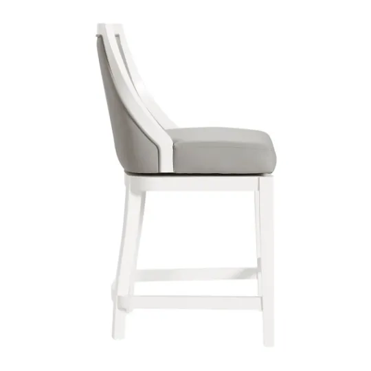Kirkland's Home White And Swivel Counter Stool- Bar Stools & Counter Height Stools