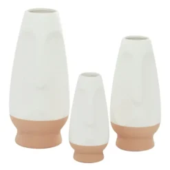 Kirkland's Home White And Tan Two Tone 3-Pc. Vases- Vases