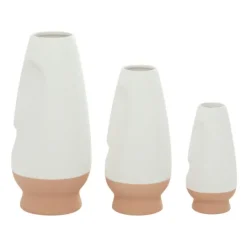 Kirkland's Home White And Tan Two Tone 3-Pc. Vases- Vases