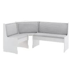 Kirkland's Home White And Upholstered 3-Pc Dining Nook Set- Dining Sets