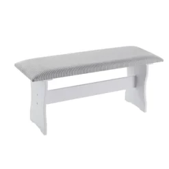 Kirkland's Home White And Upholstered 3-Pc Dining Nook Set- Dining Sets