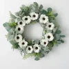 Kirkland's Home White Anemone Flower Wreath- Wreaths