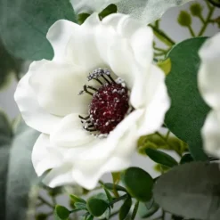 Kirkland's Home White Anemone Flower Wreath- Wreaths