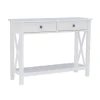 Kirkland's Home White Antique Pine X Console Table- Entryway Furniture