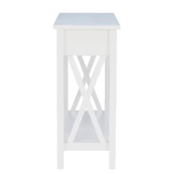 Kirkland's Home White Antique Pine X Console Table- Entryway Furniture