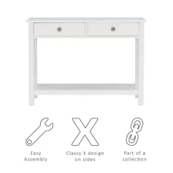 Kirkland's Home White Antique Pine X Console Table- Entryway Furniture