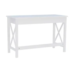Kirkland's Home White Antique Pine X Frame Desk- Office Furniture