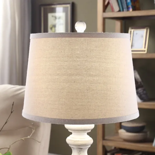 Kirkland's Home White Balastra Table Lamp With Square Base- Table Lamps