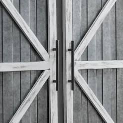 Kirkland's Home White Barn Door Galvanized Wall Plaques, Set Of 2- Wall Plaques