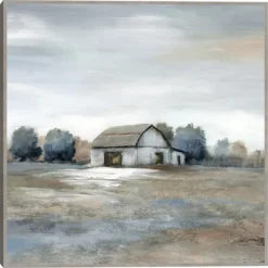 Kirkland's Home White Barn In Pasture Framed Canvas Art Print- Canvas Art