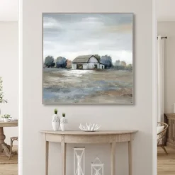 Kirkland's Home White Barn In Pasture Framed Canvas Art Print- Canvas Art