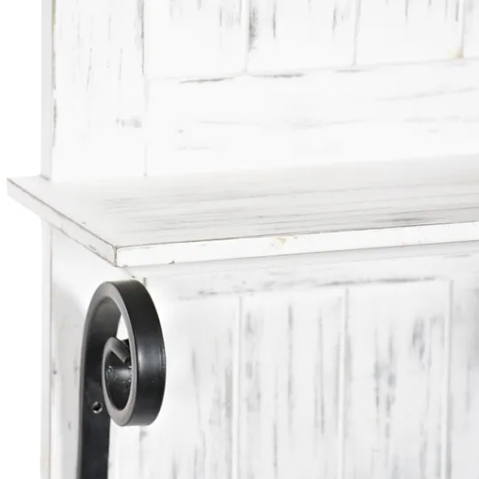 Kirkland's Home White Beadboard Shelves With Towel Bar Rack- Shelves