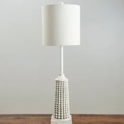 Kirkland's Home White Beaded Base Buffet Lamp- Buffet Lamps