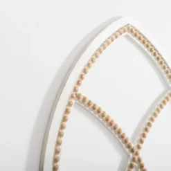 Kirkland's Home White Beaded Wood Arched Wall Plaque- Wall Plaques