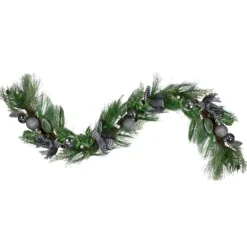 Kirkland's Home White Berries & Houndstooth Bows Christmas Garland- Arrangements & Greenery