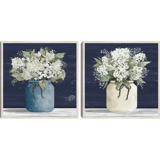 Kirkland's Home White Blossom Bouquet 2-Pc. Framed Wall Art Set- Framed Art