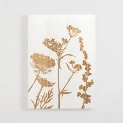 Kirkland's Home White Botanical Silhouette Wood Wall Plaque- Wall Plaques