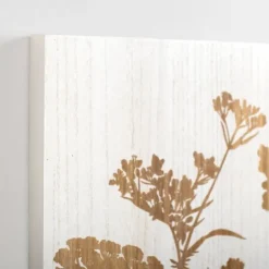 Kirkland's Home White Botanical Silhouette Wood Wall Plaque- Wall Plaques