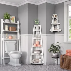 Kirkland's Home White Corner Ladder Shelf- Shelves