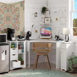 Kirkland's Home White Corner Ladder Shelf- Shelves