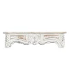 Kirkland's Home White Distressed Carved Wood Acanthus Wall Shelf- Shelves