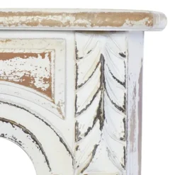 Kirkland's Home White Distressed Carved Wood Acanthus Wall Shelf- Shelves