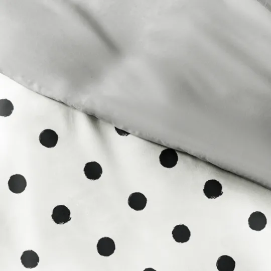 Kirkland's Home White Dotted Reversible 2-Pc. Twin Duvet Cover Set- Duvets