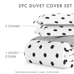 Kirkland's Home White Dotted Reversible 2-Pc. Twin Duvet Cover Set- Duvets