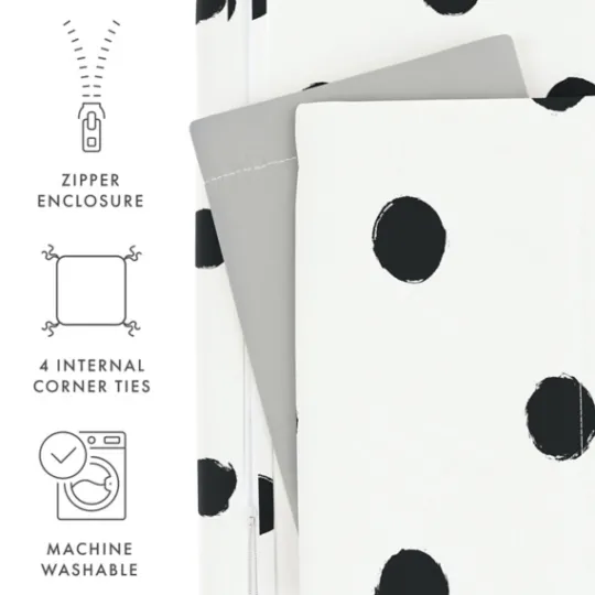 Kirkland's Home White Dotted Reversible 2-Pc. Twin Duvet Cover Set- Duvets
