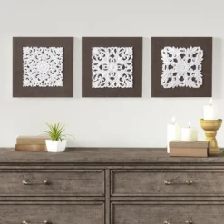 Kirkland's Home White Embellished Trinity Wall Plaques, Set Of 3- Wall Plaques
