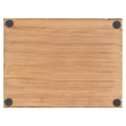 Kirkland's Home White Enameled Rectangle Mango Wood Tray- Decorative Trays