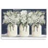 Kirkland's Home White Floral Trio Giclee Canvas Art Print- Canvas Art