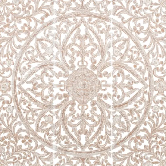 Kirkland's Home White Floral Wood Carving 3-Pc. Wall Plaque- Wall Plaques