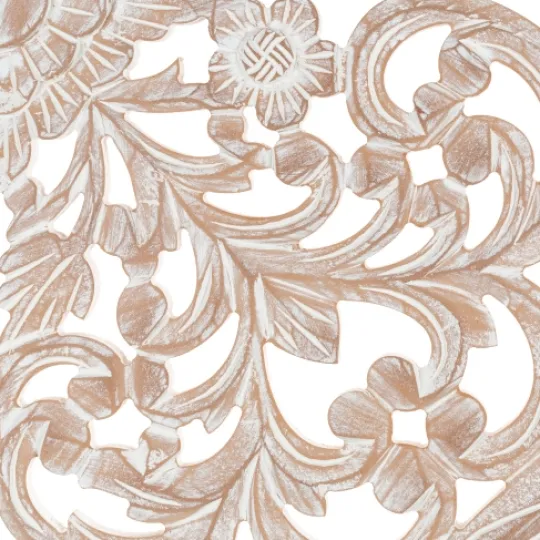 Kirkland's Home White Floral Wood Carving 3-Pc. Wall Plaque- Wall Plaques