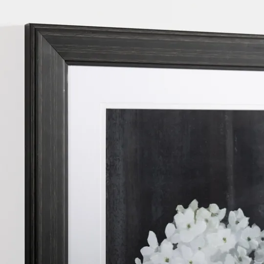 Kirkland's Home White Flower On Black I Framed Art Print- Framed Art