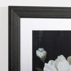 Kirkland's Home White Flower On Black I Framed Art Print- Framed Art
