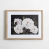 Kirkland's Home White Flowers On Black Back Framed Art Print- Framed Art
