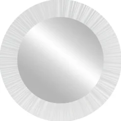 Kirkland's Home White Fluted Contemporary Wall Mirror- Decorative Mirrors