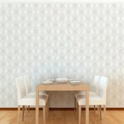 Kirkland's Home White Geometric Diamond Peel And Stick Wall Mural- Wall Murals & Wall Decals