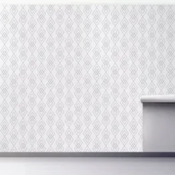 Kirkland's Home White Geometric Diamond Peel And Stick Wall Mural- Wall Murals & Wall Decals