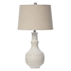 Kirkland's Home White Glaze Serenia Ceramic Table Lamp- Table Lamps